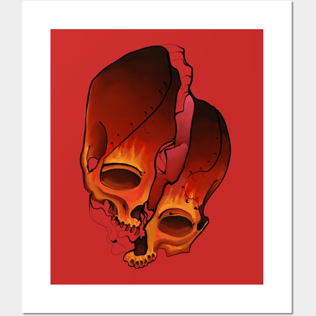 Fire Skull Wall Art by DEMON LIMBS